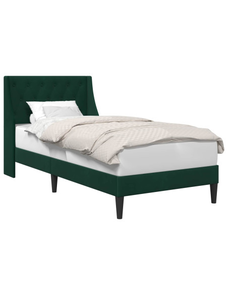 Struttura del letto Verde Scuro 90 x 200 cm Velluto