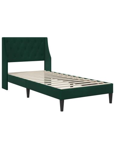 Struttura del letto Verde Scuro 90 x 200 cm Velluto