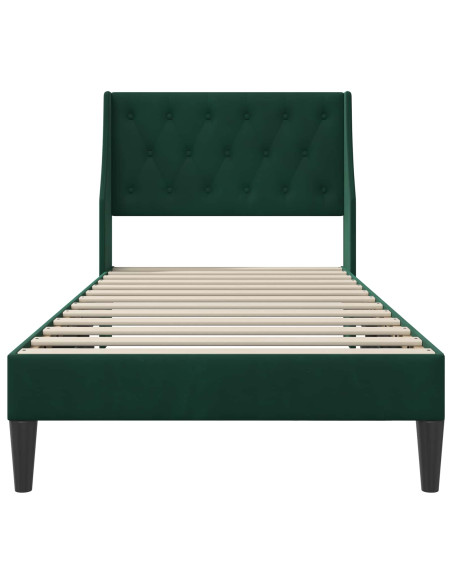 Struttura del letto Verde Scuro 90 x 200 cm Velluto