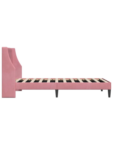 Struttura del letto con testiera Rosa 90 x 200 cm Velluto