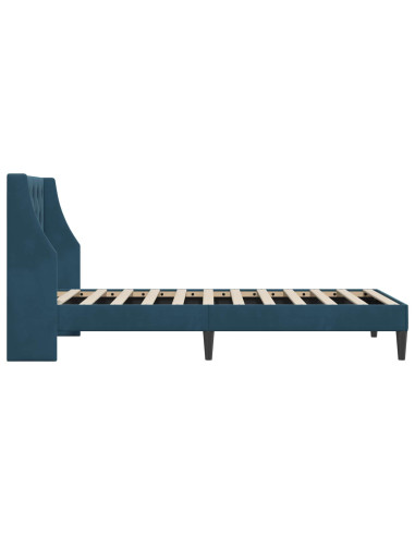 Struttura del letto con testiera Blu 90 x 200 cm Velluto