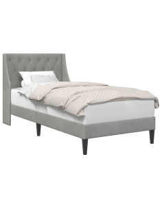 Struttura del letto Grigio chiaro 100 x 200 cm Velluto 2