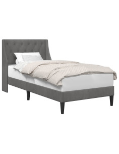 Struttura del letto Grigio scuro 100 x 200 cm Velluto 2