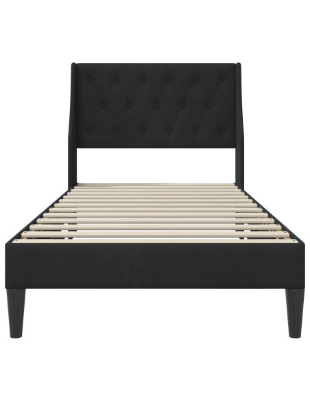 Struttura del letto con testiera Nero 100 x 200 cm Velluto