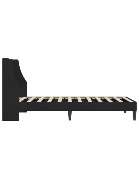 Struttura del letto con testiera Nero 100 x 200 cm Velluto