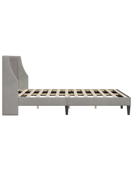 Struttura del letto Grigio chiaro 120 x 190 cm Velluto