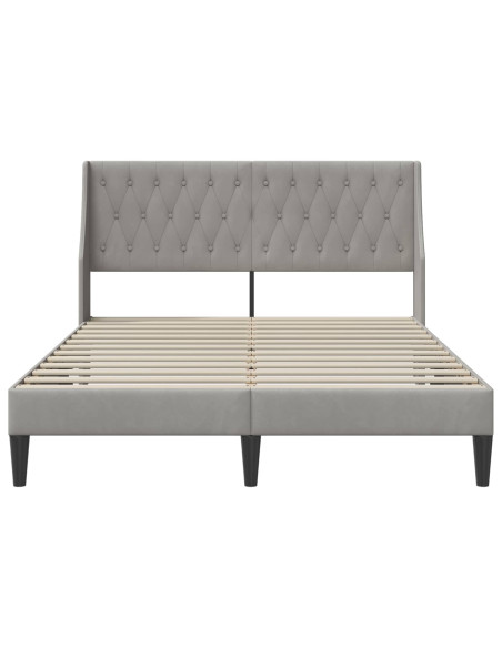 Struttura del letto Grigio chiaro 100 x 200 cm Velluto