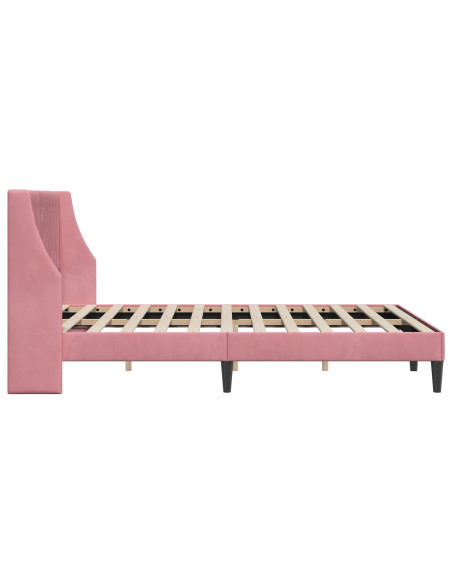 Struttura del letto con testiera Rosa 120 x 200 cm Velluto