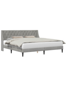 Struttura del letto Grigio chiaro 200 x 200 cm Velluto 2