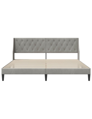 Struttura del letto Grigio chiaro 200 x 200 cm Velluto