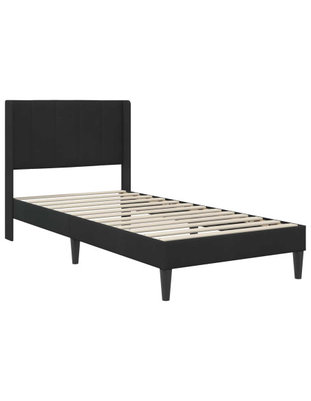 Struttura del letto con testiera Nero 80 x 200 cm Velluto