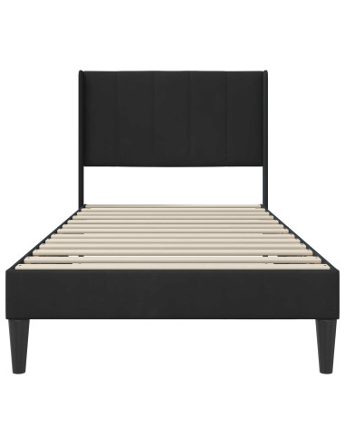 Struttura del letto con testiera Nero 90 x 190 cm Velluto