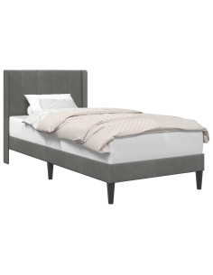 Struttura del letto Grigio scuro 100 x 200 cm Velluto 2