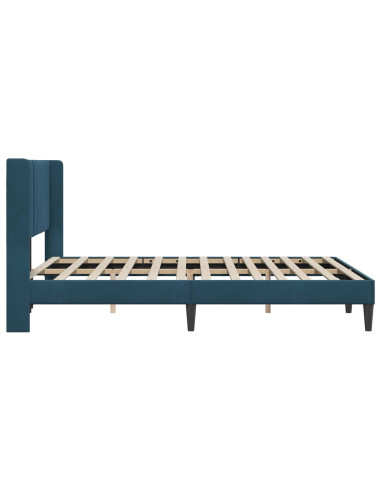 Struttura del letto con testiera Blu 120 x 190 cm Velluto