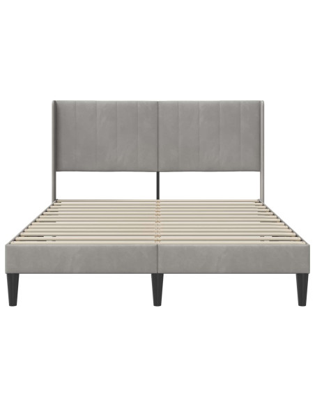 Struttura del letto Grigio chiaro 120 x 200 cm Velluto