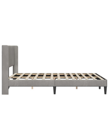 Struttura del letto Grigio chiaro 120 x 200 cm Velluto