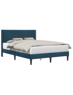 Struttura del letto con testiera Blu 120 x 200 cm Velluto 2