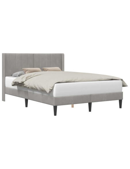 Struttura del letto Grigio chiaro 140 x 190 cm Velluto