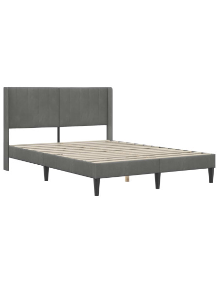 Struttura del letto Grigio scuro 140 x 190 cm Velluto
