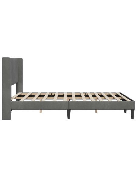 Struttura del letto Grigio scuro 140 x 190 cm Velluto