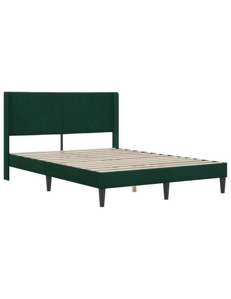 Struttura del letto Verde Scuro 140 x 190 cm Velluto