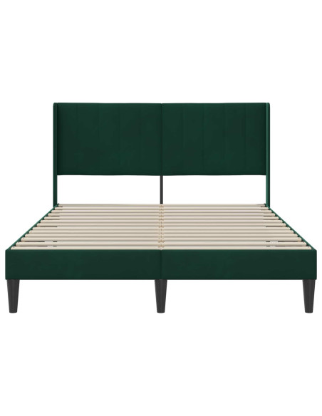 Struttura del letto Verde Scuro 140 x 190 cm Velluto