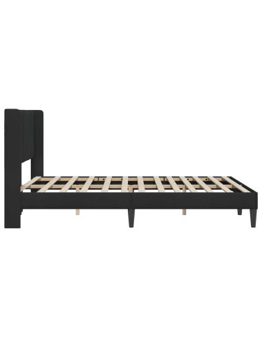 Struttura del letto con testiera Nero 140 x 190 cm Velluto