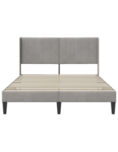 Struttura del letto Grigio chiaro 140 x 200 cm Velluto