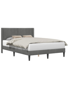 Struttura del letto Grigio scuro 140 x 200 cm Velluto 2