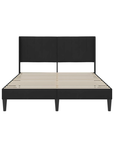 Struttura del letto con testiera Nero 140 x 200 cm Velluto