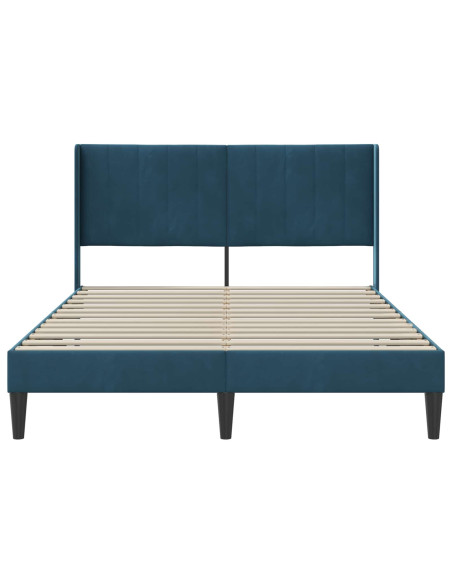 Struttura del letto con testiera Blu 140 x 200 cm Velluto