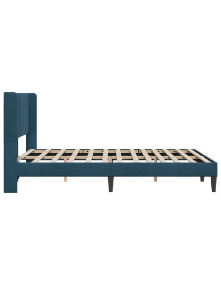 Struttura del letto con testiera Blu 140 x 200 cm Velluto
