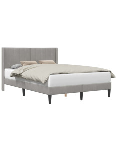 Struttura del letto Grigio chiaro 160 x 200 cm Velluto 2