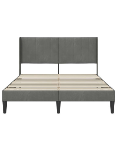 Struttura del letto Grigio scuro 160 x 200 cm Velluto