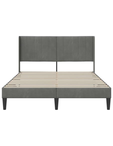 Struttura del letto Grigio scuro 160 x 200 cm Velluto
