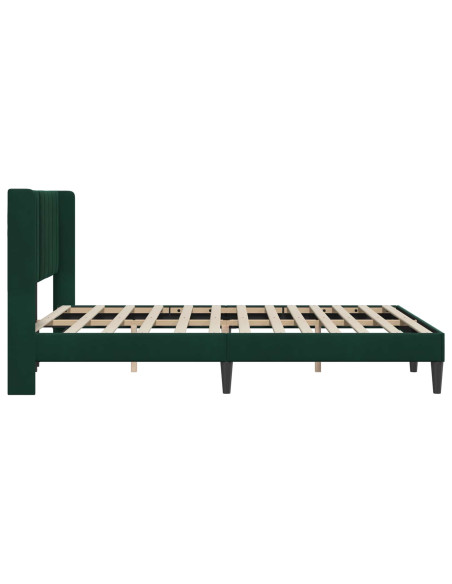 Struttura del letto Verde Scuro 160 x 200 cm Velluto