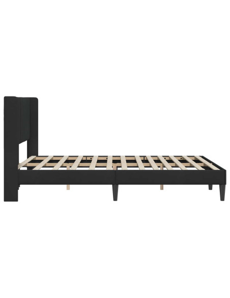 Struttura del letto con testiera Nero 160 x 200 cm Velluto