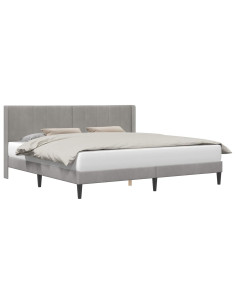 Struttura del letto Grigio chiaro 180 x 200 cm Velluto 2