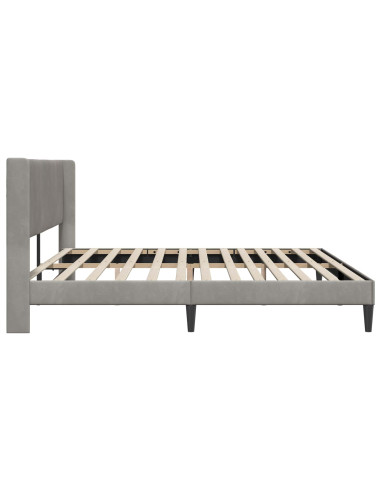 Struttura del letto Grigio chiaro 180 x 200 cm Velluto