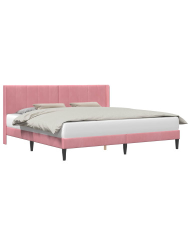 Struttura del letto con testiera Rosa 180 x 200 cm Velluto