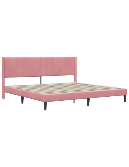 Struttura del letto con testiera Rosa 180 x 200 cm Velluto