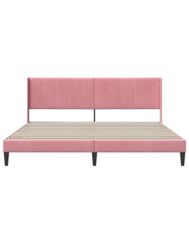 Struttura del letto con testiera Rosa 180 x 200 cm Velluto