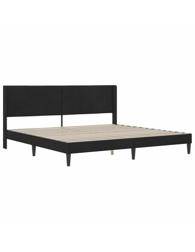 Struttura del letto con testiera Nero 180 x 200 cm Velluto