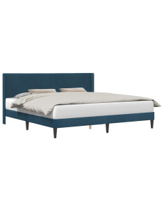 Struttura del letto con testiera Blu 180 x 200 cm Velluto 2