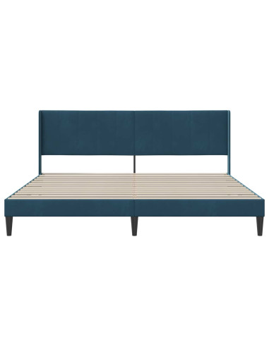 Struttura del letto con testiera Blu 180 x 200 cm Velluto