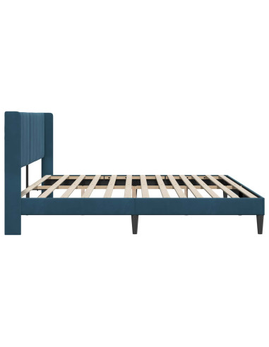 Struttura del letto con testiera Blu 180 x 200 cm Velluto