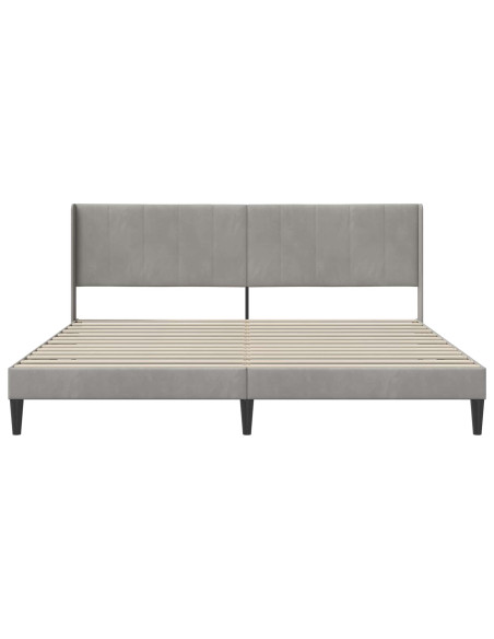 Struttura del letto Grigio chiaro 200 x 200 cm Velluto