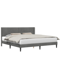 Struttura del letto Grigio scuro 200 x 200 cm Velluto 2