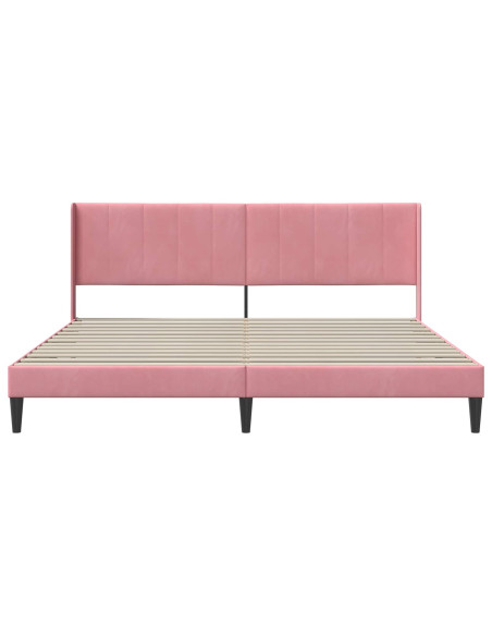 Struttura del letto con testiera Rosa 200 x 200 cm Velluto