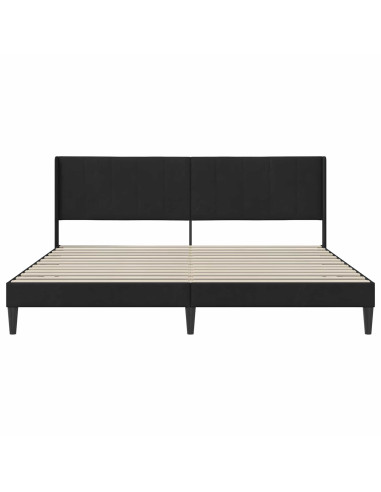 Struttura del letto con testiera Nero 200 x 200 cm Velluto